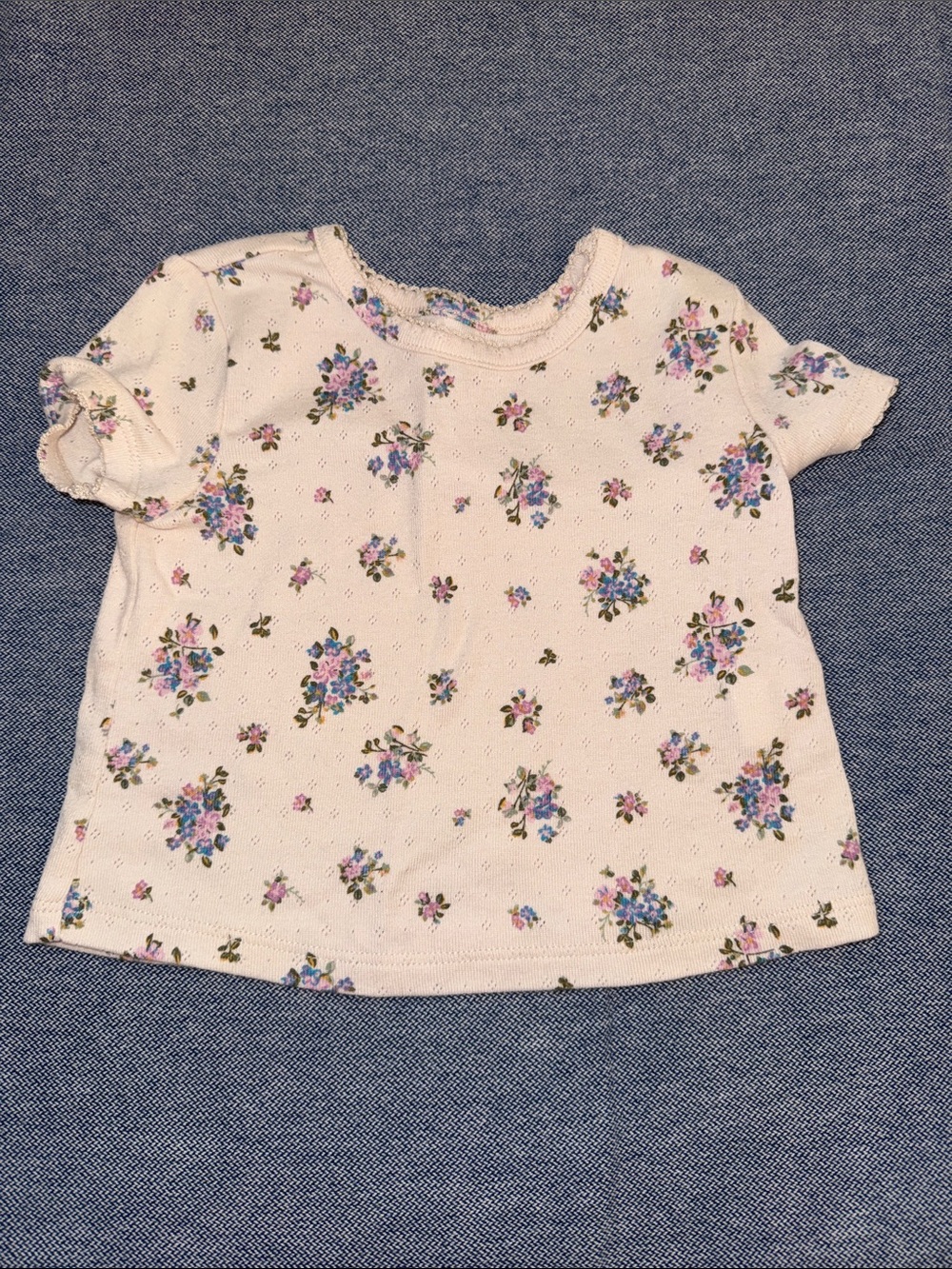 The Children's Place Cream Floral Ruffle-Sleeve Tee